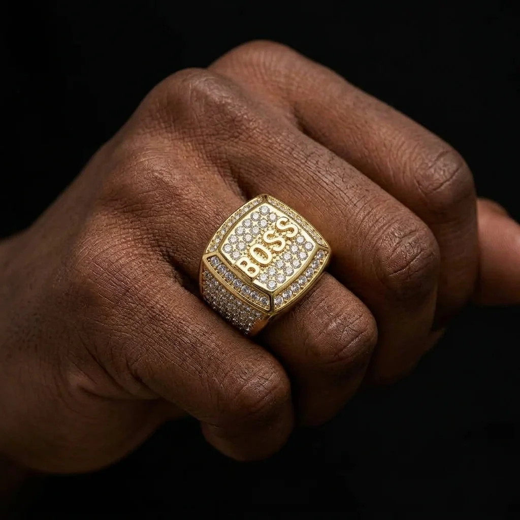 Classic Signet Iced Ring - Image 2