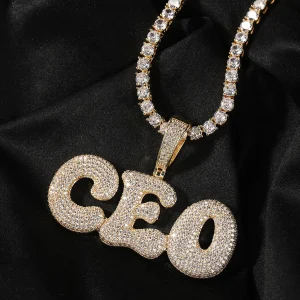 3D Bubble Letters Custom Necklace