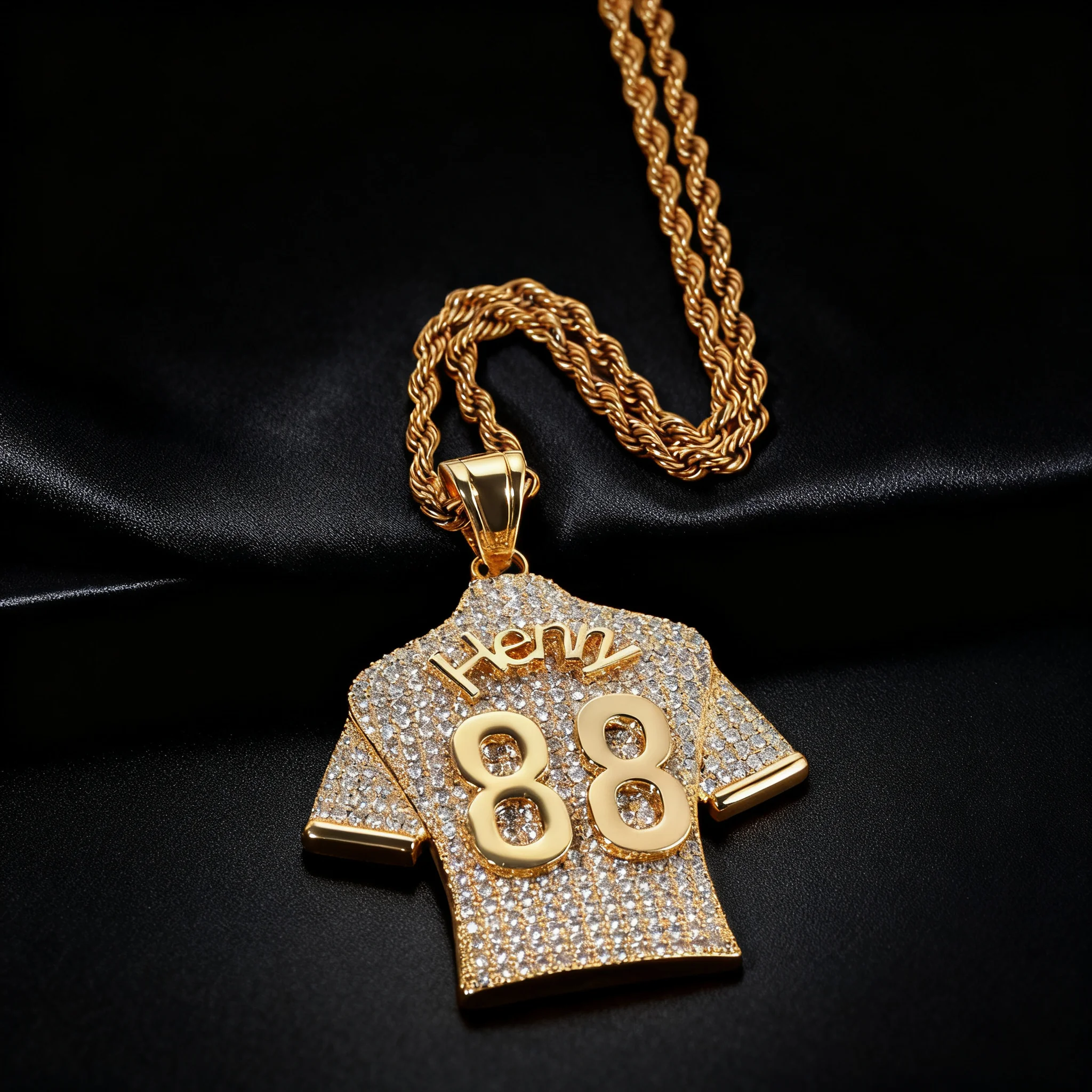 Iced Custom Jersey Number Pendant