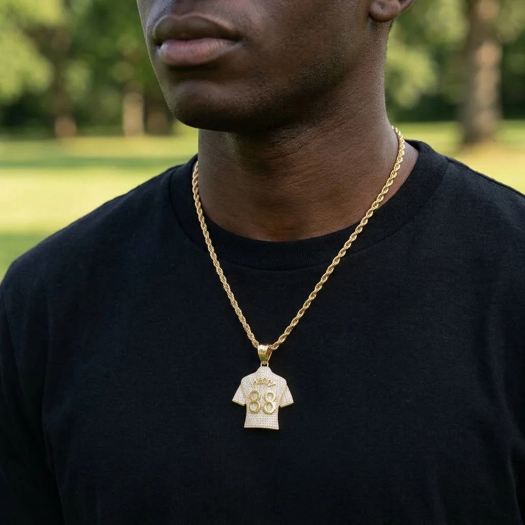 Iced Custom Jersey Number Pendant - Image 2